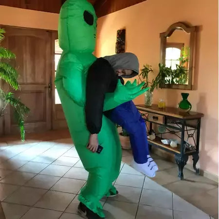 Et alienígena inflável terno alienígena monstro inflável traje assustador verde alienígena cosplay traje para adulto festa festival palco