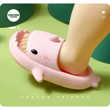 Crianças chinelos dos desenhos animados sandálias de tubarão verão meninos meninas bebê crianças sapatos sola macia antiderrapante