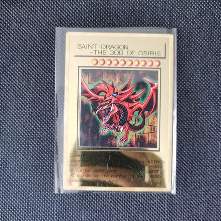 Yugioh cartões de metal dourado yu-gi-oh liga coleção cartão olhos azuis escuro magial obelisco slifer ra crianças presente de aniversário de natal