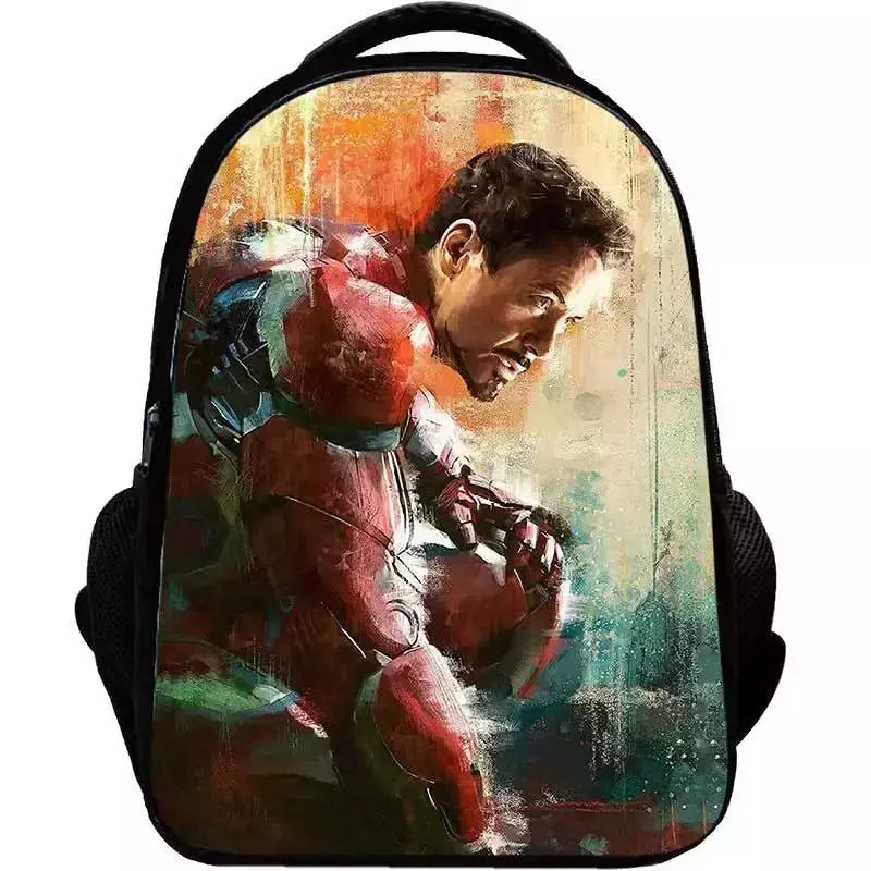 Bolsa Escolar Marvel Super Heroes para Crianças, Mochilas Homem de Ferro, Mochila 3D Anime, Bolsa de Viagem Infantil, Meninos, Escola Primária, Novo