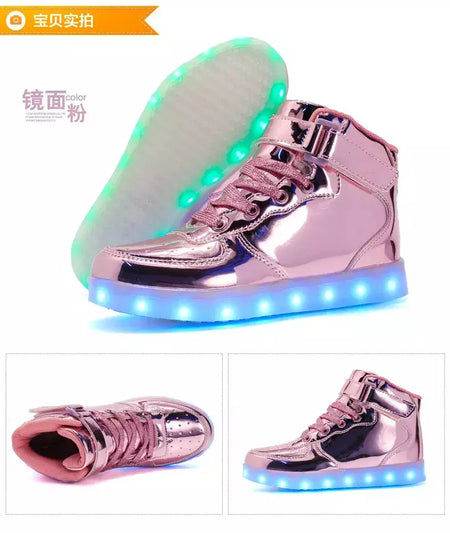 Tamanho 25-46 led sapatos com luzes brilhantes led chinelos para crianças & adulto feminino tenis para crianças meninos meninas sapatilhas luminosas