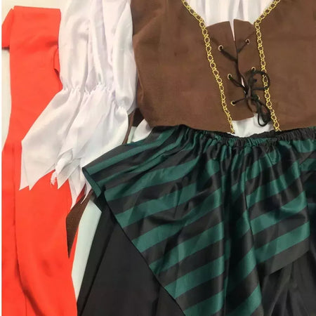 Trajes de pirata para mulheres homens adultos halloween masculino capitão jack sparrow traje piratas do caribe cosplay conjunto de roupas