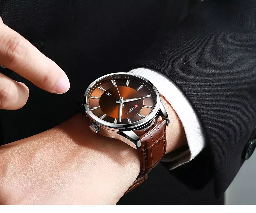 Curren novos relógios de quartzo para homens pulseira de couro masculino relógios de pulso topo marca de luxo relógio masculino de negócios reloj hombres