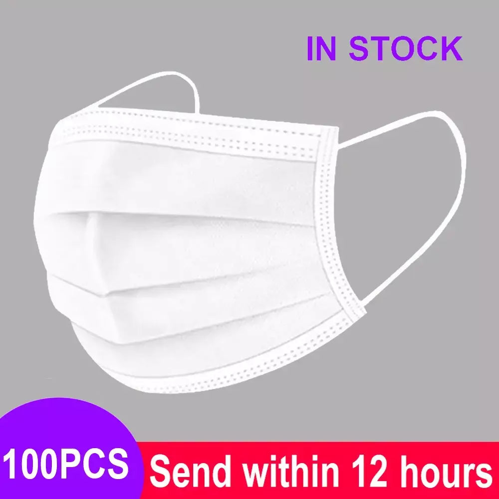 Entrega rápida mascarillas máscara descartável não tecido meltblown pano 3 camadas máscara de filtro boca máscara facial máscara respirável