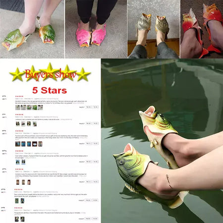 Família engraçado sapatos de peixe chinelos femininos tamanho grande 32-47 alta qualidade pvc meninas sapatos de verão chinelos de praia mulher slides