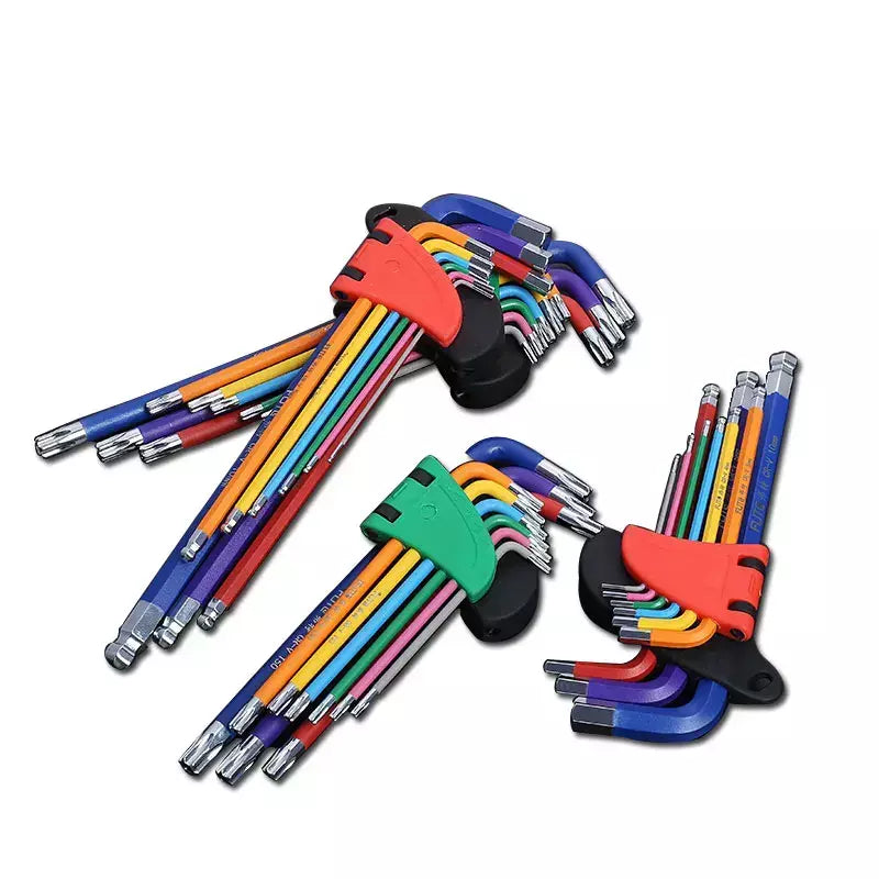 Conjunto de chave allen l kit de chave para parafuso allen 9pcs braço longo conjunto de chaves hex 1.5mm a 10mm hexágono chave ferramentas manuais para reparação de bicicletas