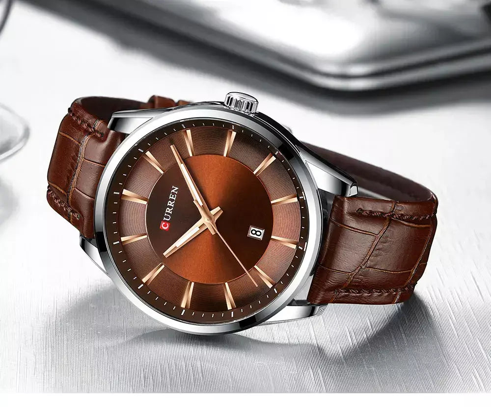Curren novos relógios de quartzo para homens pulseira de couro masculino relógios de pulso topo marca de luxo relógio masculino de negócios reloj hombres