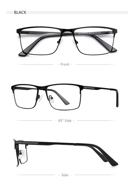 ZENOTTIC 2024 Liga dos homens Titanium Ótico Eyeglass Frame Moda Homens Quadrados Óculos Ultra Light Metal Clássico Sobre o balcão Óculos BT2108