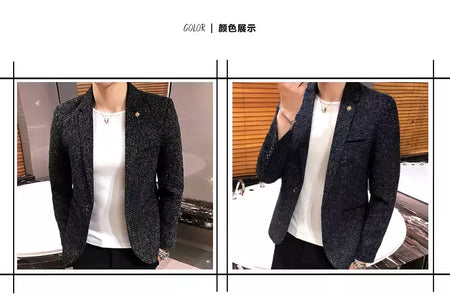 Terno casual blazer masculino, jaqueta formal, design popular, vestido, casacos de negócios, plus size, S-4XL, 2023