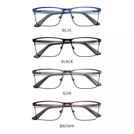 ZENOTTIC 2024 Liga dos homens Titanium Ótico Eyeglass Frame Moda Homens Quadrados Óculos Ultra Light Metal Clássico Sobre o balcão Óculos BT2108
