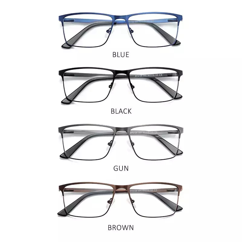 ZENOTTIC 2024 Liga dos homens Titanium Ótico Eyeglass Frame Moda Homens Quadrados Óculos Ultra Light Metal Clássico Sobre o balcão Óculos BT2108