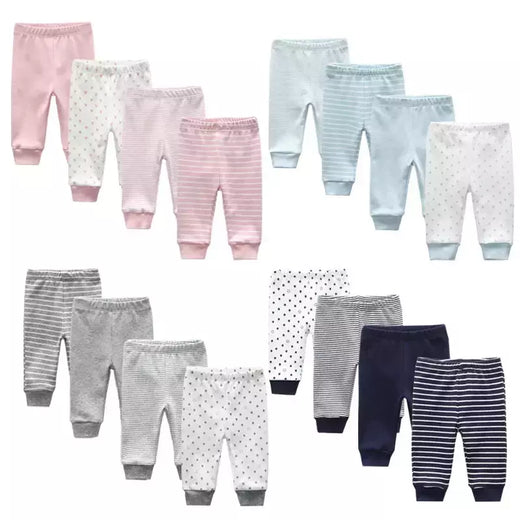 Calças recém-nascidas dos desenhos animados, 4 Estações, 100% Algodão, Calças Macias Menina, Calças Bebé Menino, 0 a 24 Meses, 3 4 5Pcs por Lote