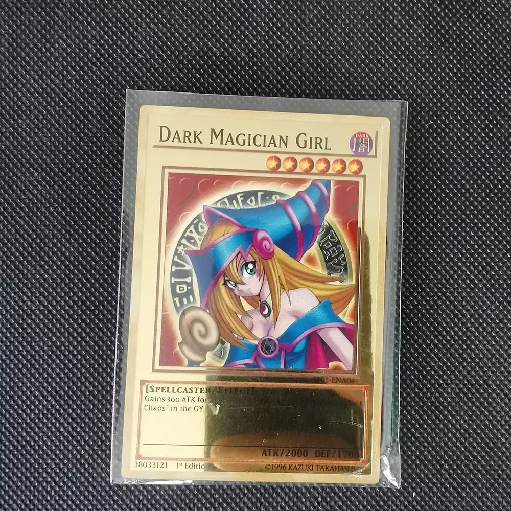 Yugioh cartões de metal dourado yu-gi-oh liga coleção cartão olhos azuis escuro magial obelisco slifer ra crianças presente de aniversário de natal