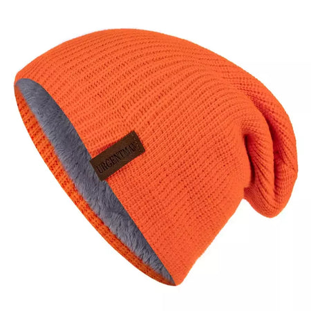 Chapéu clássico de inverno tricotado URGENTMAN Label Casual boné para mulheres homens manter quente adicionar forro de pele chapéu de inverno fashion sólido gorro chapéu 16 cores boné de esqui
