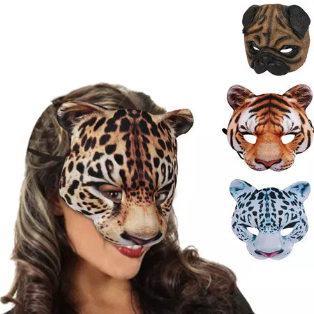 Halloween Cat Cosplay Máscara para Crianças, Meia Capa de Rosto, Festa Jogando Adereços, Traje Adulto Animal, Sexy