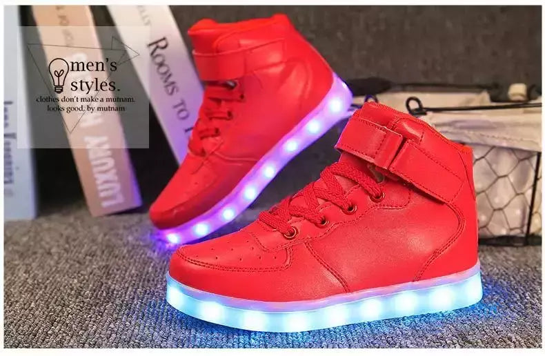 Tamanho 25-46 led sapatos com luzes brilhantes led chinelos para crianças & adulto feminino tenis para crianças meninos meninas sapatilhas luminosas