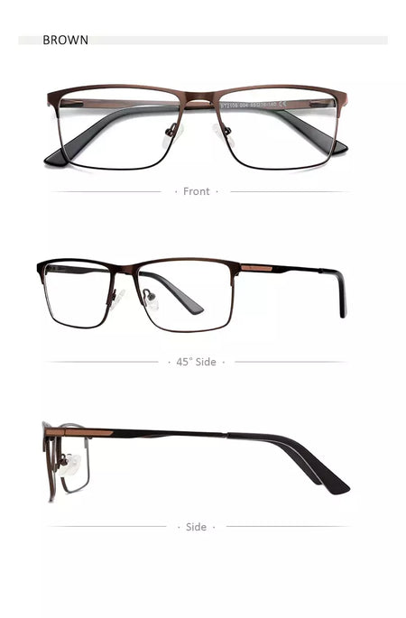ZENOTTIC 2024 Liga dos homens Titanium Ótico Eyeglass Frame Moda Homens Quadrados Óculos Ultra Light Metal Clássico Sobre o balcão Óculos BT2108