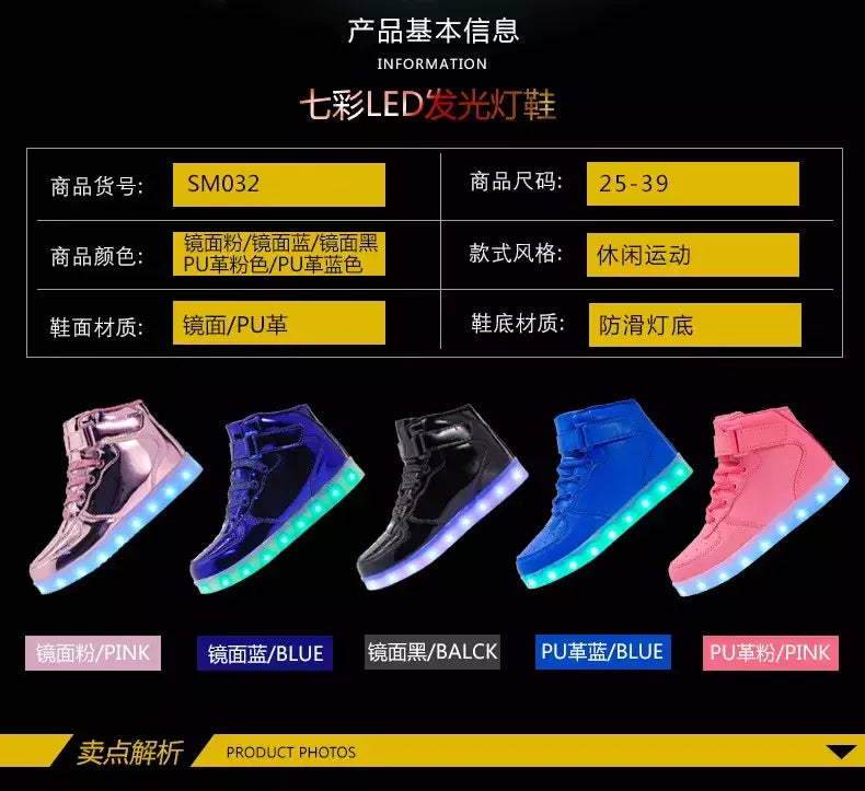 Tamanho 25-46 led sapatos com luzes brilhantes led chinelos para crianças & adulto feminino tenis para crianças meninos meninas sapatilhas luminosas