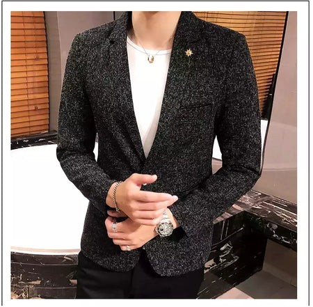 Terno casual blazer masculino, jaqueta formal, design popular, vestido, casacos de negócios, plus size, S-4XL, 2023