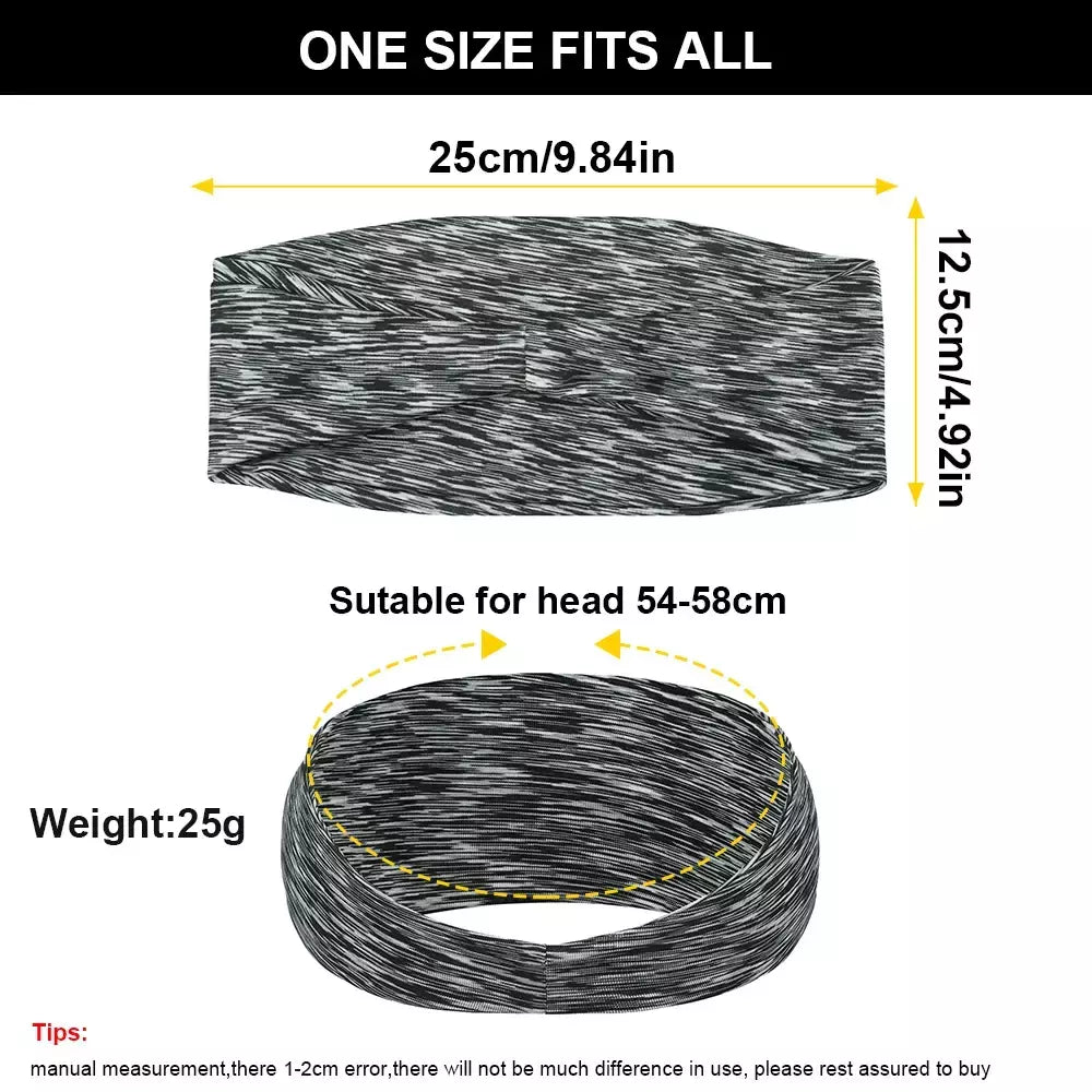 Elastic Absorbent Sports Headband para homens e mulheres, bandagem de cabelo, suor, corrida, fitness, ciclismo, corrida, tênis, ioga, academia