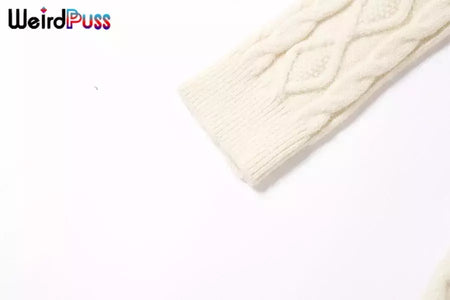 Weird Puss-Mini Vestidos de Gola Alta Elástica Feminina, Tricô Chique, Sem Costas, Manga Comprida, Soft Bodycon, Streetwear, Sexy, Outono