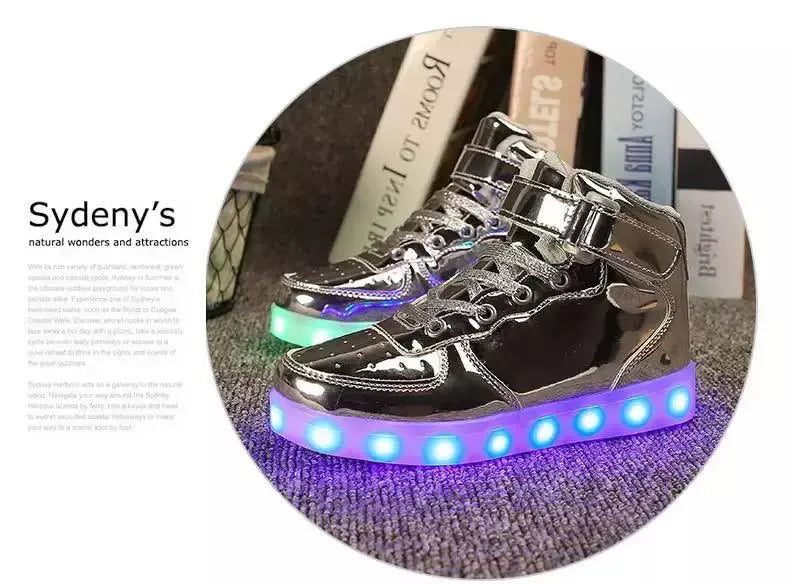 Tamanho 25-46 led sapatos com luzes brilhantes led chinelos para crianças & adulto feminino tenis para crianças meninos meninas sapatilhas luminosas
