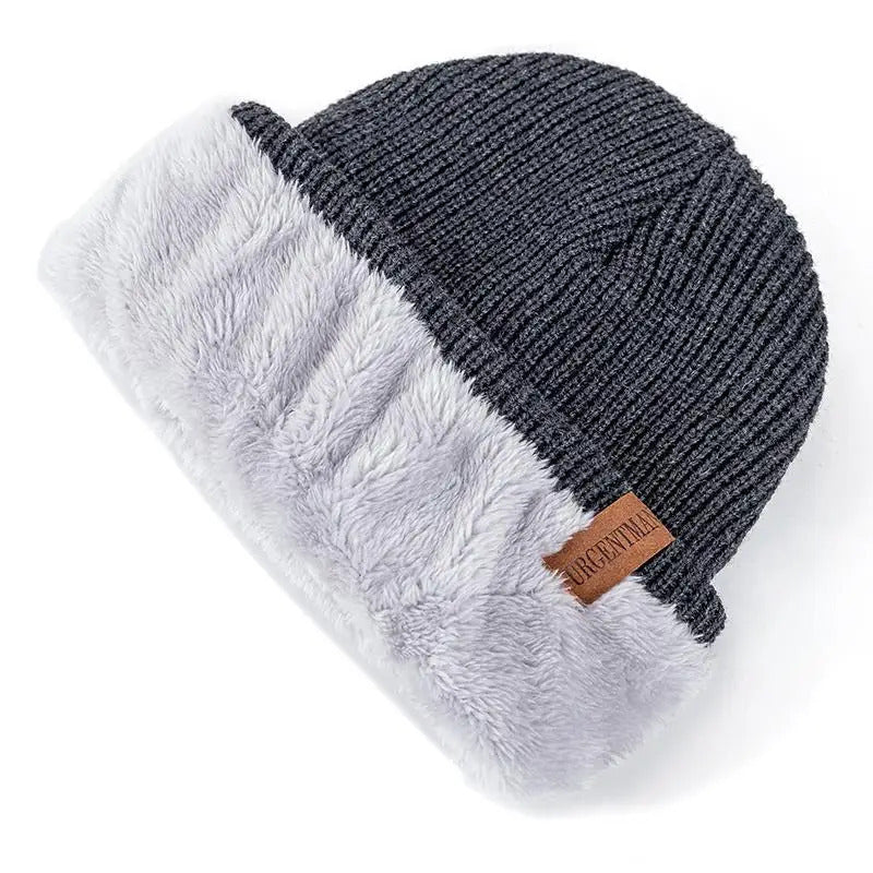 Chapéu clássico de inverno tricotado URGENTMAN Label Casual boné para mulheres homens manter quente adicionar forro de pele chapéu de inverno fashion sólido gorro chapéu 16 cores boné de esqui