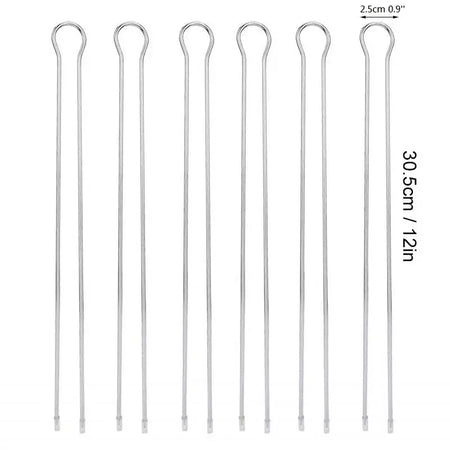 Conjunto de espetos de kebab para churrasco duplo, 6/peças em aço inoxidável, espetos de metal para grelhar, varas para piquenique, acampamento, ferramentas de churrasco
