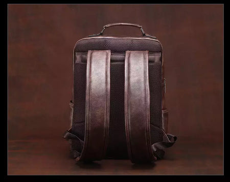JEEP BULUO-Bolsa Masculina Casual para Laptop, Mochila de Couro Dividido, Bolsa para Computador, Alta Capacidade, Nova Tendência