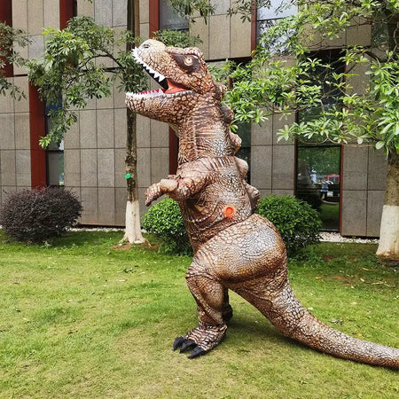 Adulto trajes de dinossauro inflável halloween anime festa cosplay disfraz purim mascote listrado role play roupas para homem mulher