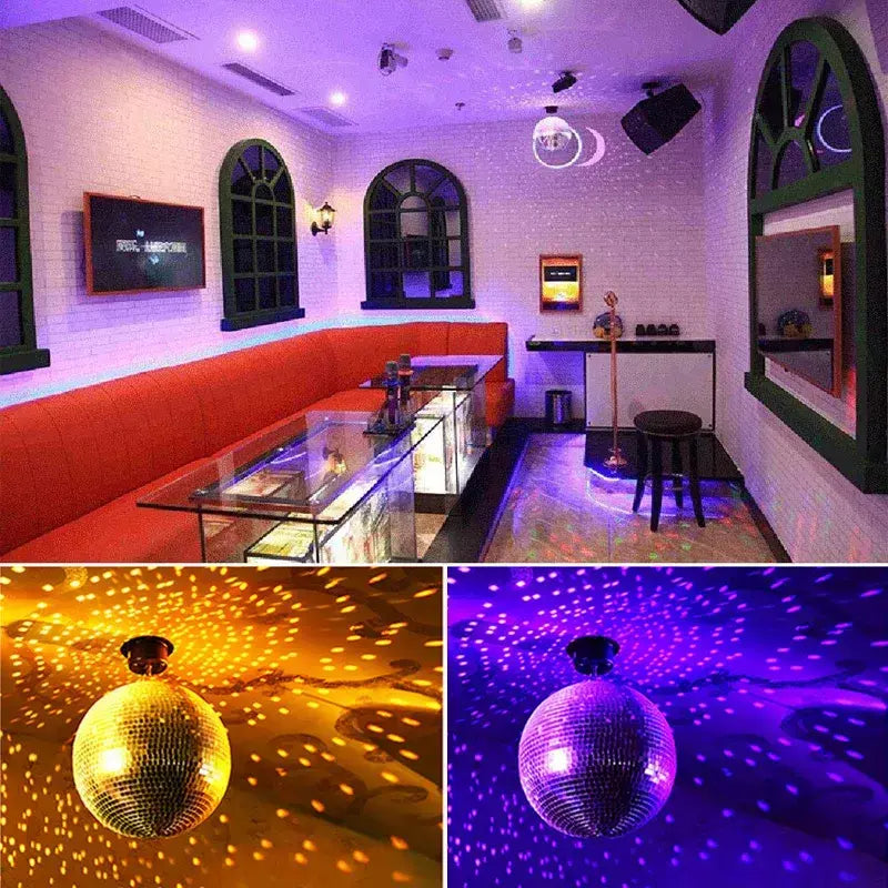 Bola de espelho de discoteca para festa, bola brilhante, luz de palco, bola de vidro rotativa, retrô, reflexiva, ktv, dj, luzes, decoração de natal para casa 2024
