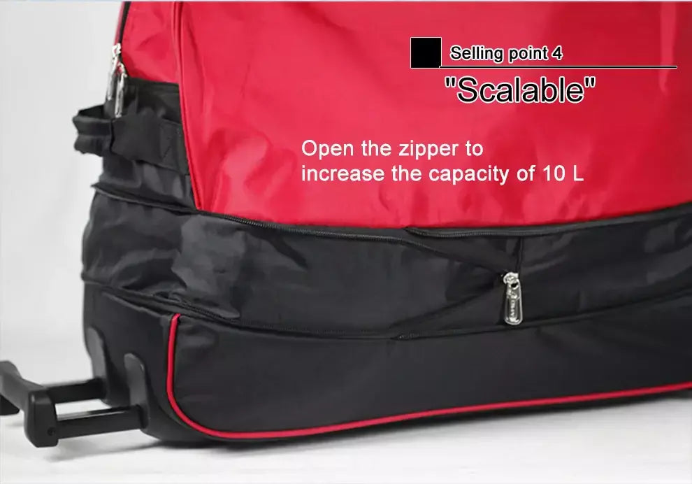 OIWAS-mochila masculina com carrinho, mala de rolamento dobrável, repelente de água, bagagem de mão com rodas, bolsa de mão, pacote de expansão de 56 litros
