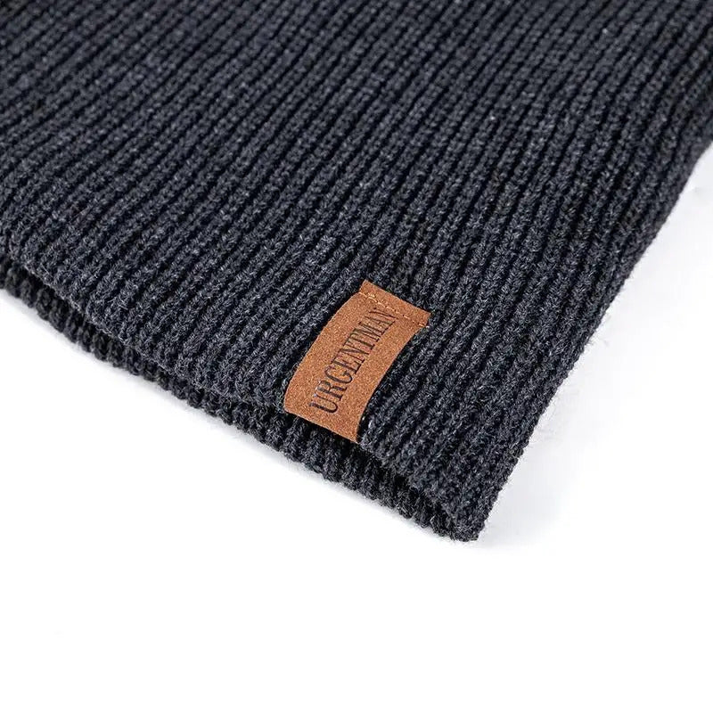 Chapéu clássico de inverno tricotado URGENTMAN Label Casual boné para mulheres homens manter quente adicionar forro de pele chapéu de inverno fashion sólido gorro chapéu 16 cores boné de esqui