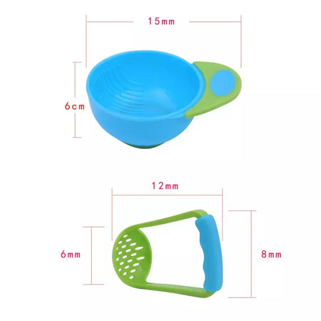 Tigela de alimentação para crianças, conjunto de moagem para alimentos, moedor e utensílios de mesa, processador de segurança para alimentos
