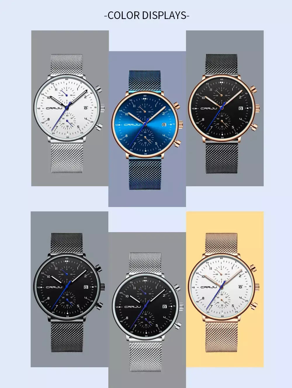Crrju relógio masculino topo de luxo marca aço inoxidável relógio de pulso militar à prova dwaterproof água data quartzo relógios relogio masculino