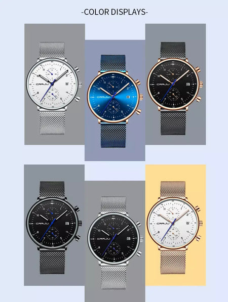 Crrju relógio masculino topo de luxo marca aço inoxidável relógio de pulso militar à prova dwaterproof água data quartzo relógios relogio masculino
