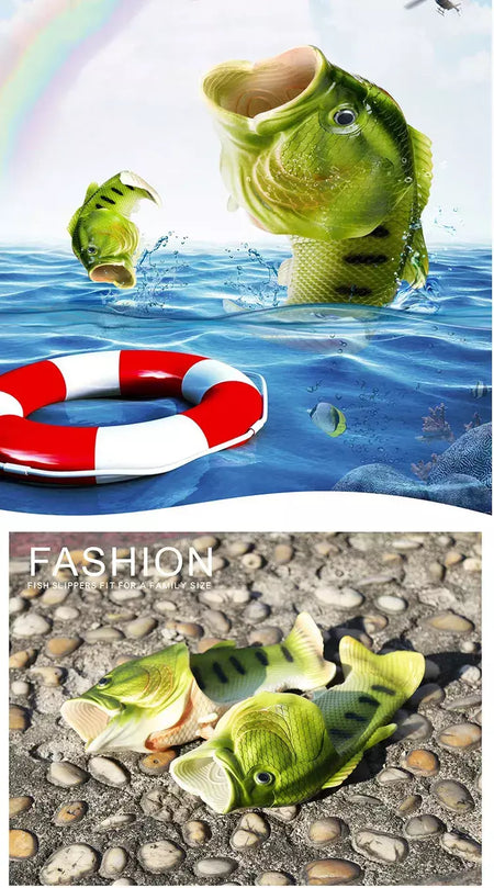Família engraçado sapatos de peixe chinelos femininos tamanho grande 32-47 alta qualidade pvc meninas sapatos de verão chinelos de praia mulher slides