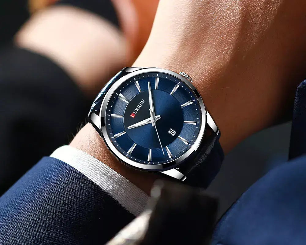 Curren novos relógios de quartzo para homens pulseira de couro masculino relógios de pulso topo marca de luxo relógio masculino de negócios reloj hombres