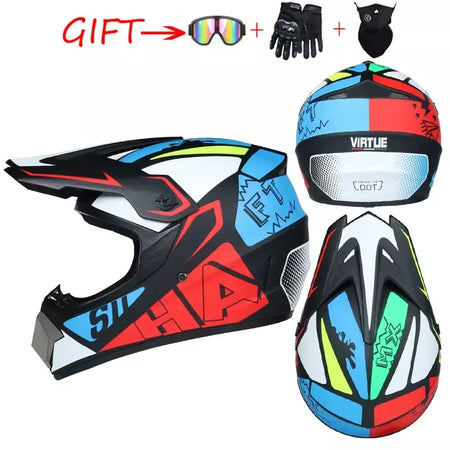 Capacete de segurança para motocross, casco para motocross, bicicleta, downhill, atv, cross, criança, motocicleta, dot abs, 1kg, unissex