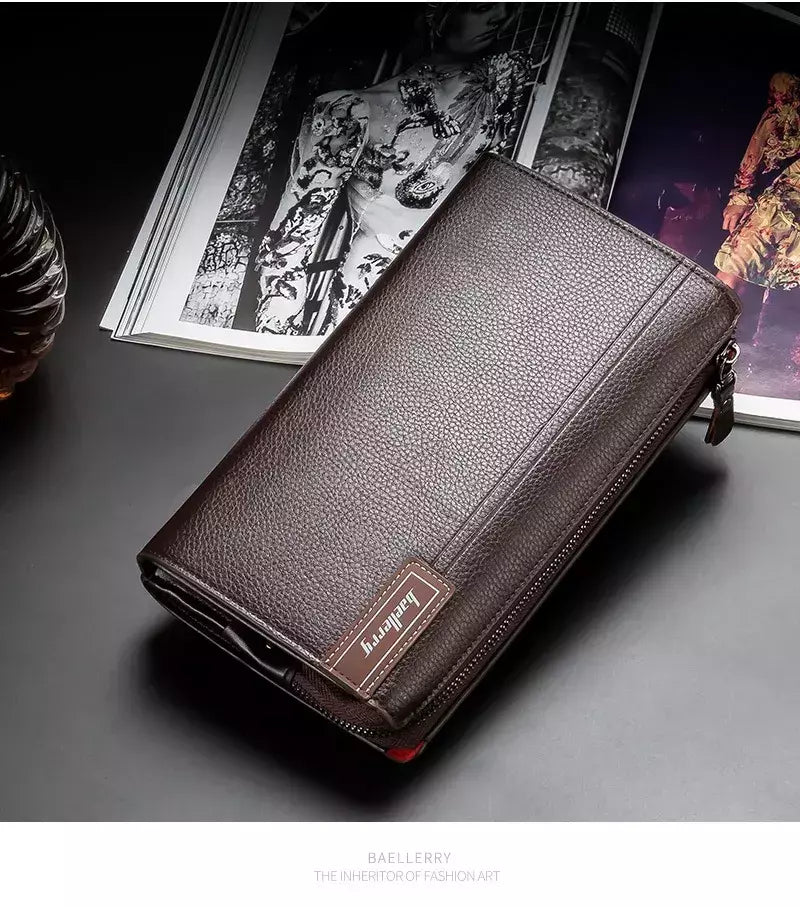 Baellery homens bolsa de embreagem grande capacidade carteiras de bolso do telefone celular passcard bolso de alta qualidade multifuncional carteira para homem