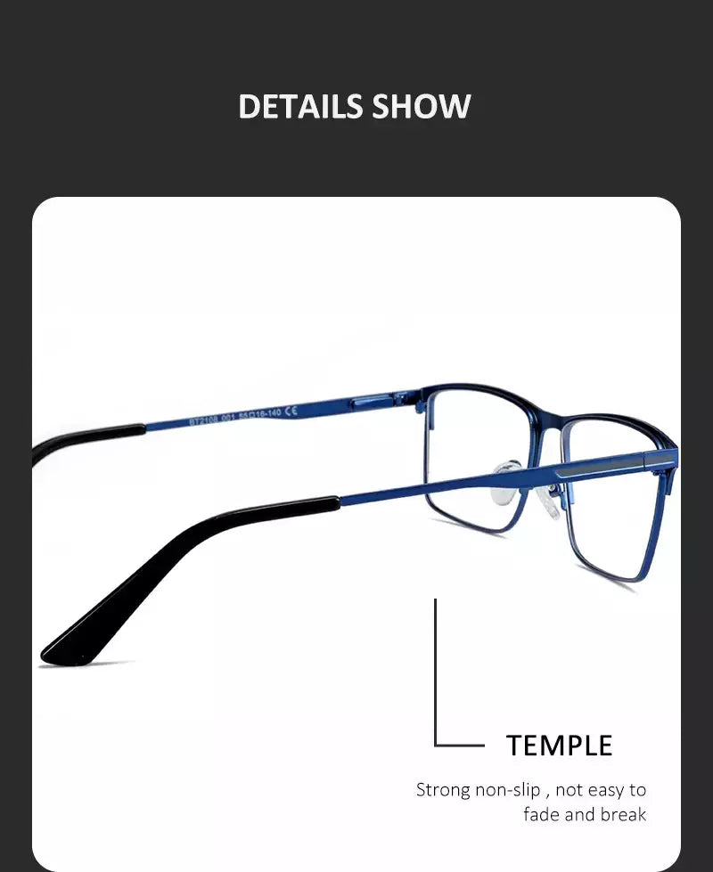 ZENOTTIC 2024 Liga dos homens Titanium Ótico Eyeglass Frame Moda Homens Quadrados Óculos Ultra Light Metal Clássico Sobre o balcão Óculos BT2108
