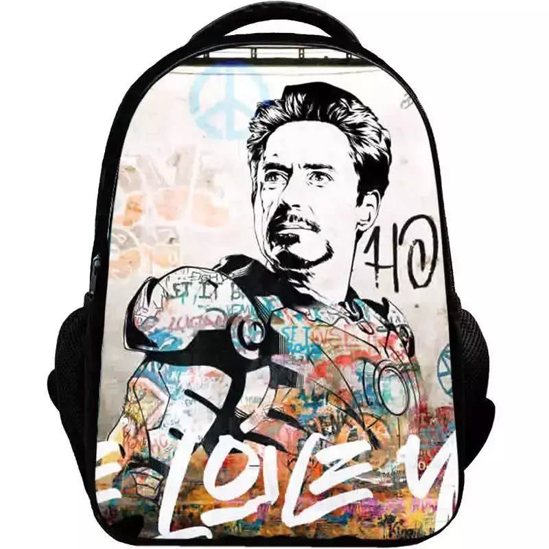 Bolsa Escolar Marvel Super Heroes para Crianças, Mochilas Homem de Ferro, Mochila 3D Anime, Bolsa de Viagem Infantil, Meninos, Escola Primária, Novo