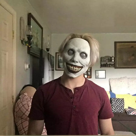 Assustador máscara de halloween demônios sorridentes máscaras faciais de terror o mal cosplay adereços festa masquerade máscara de halloween acessório de roupas