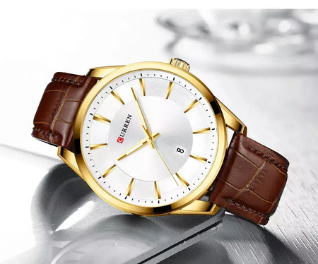 Curren novos relógios de quartzo para homens pulseira de couro masculino relógios de pulso topo marca de luxo relógio masculino de negócios reloj hombres