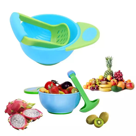 Tigela de alimentação para crianças, conjunto de moagem para alimentos, moedor e utensílios de mesa, processador de segurança para alimentos