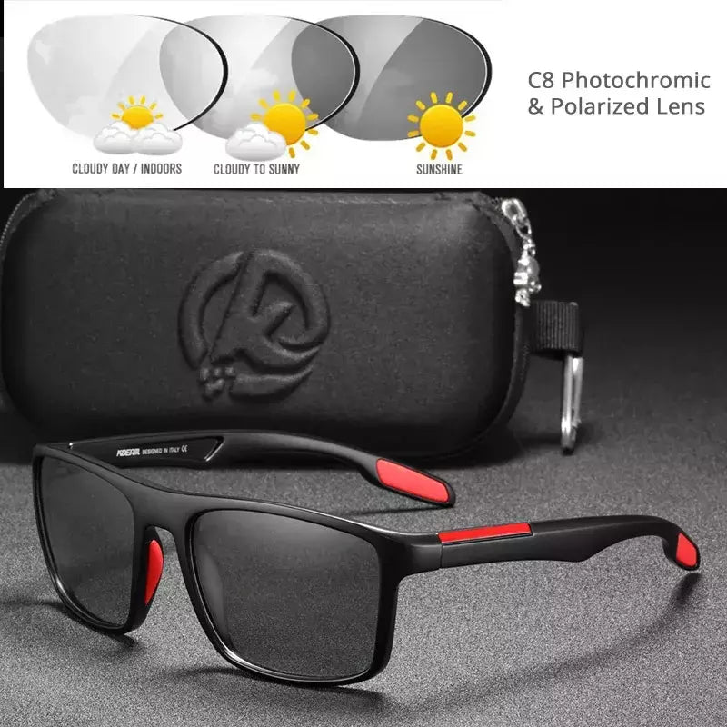 Óculos de sol ultra leves Kdeam retangulares para homens e mulheres, TAC polarizado, lente espessura, óculos de sol para condução, esportes, Cat.3, TR90, 1.1mm