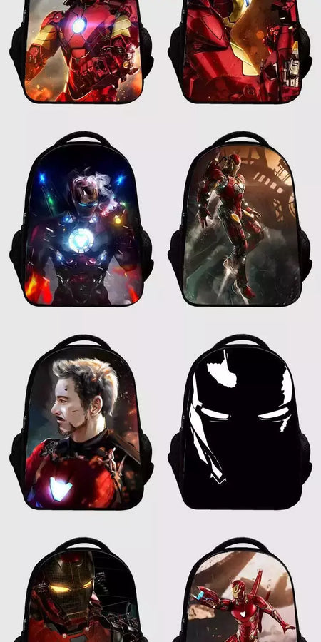 Bolsa Escolar Marvel Super Heroes para Crianças, Mochilas Homem de Ferro, Mochila 3D Anime, Bolsa de Viagem Infantil, Meninos, Escola Primária, Novo