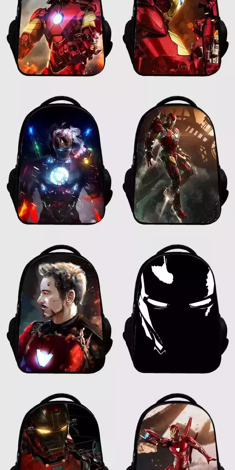 Bolsa Escolar Marvel Super Heroes para Crianças, Mochilas Homem de Ferro, Mochila 3D Anime, Bolsa de Viagem Infantil, Meninos, Escola Primária, Novo