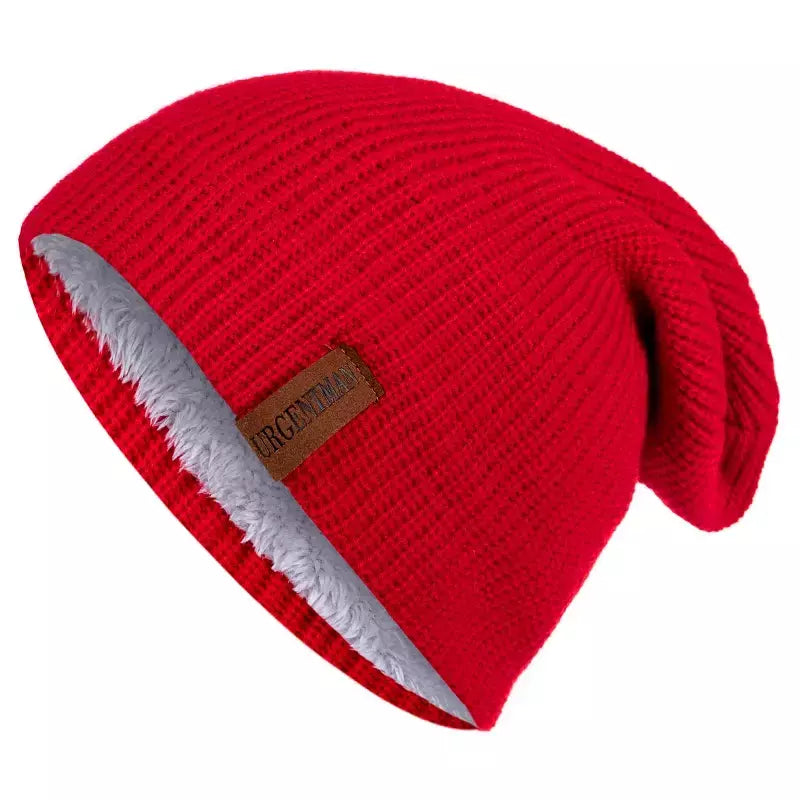 Chapéu clássico de inverno tricotado URGENTMAN Label Casual boné para mulheres homens manter quente adicionar forro de pele chapéu de inverno fashion sólido gorro chapéu 16 cores boné de esqui