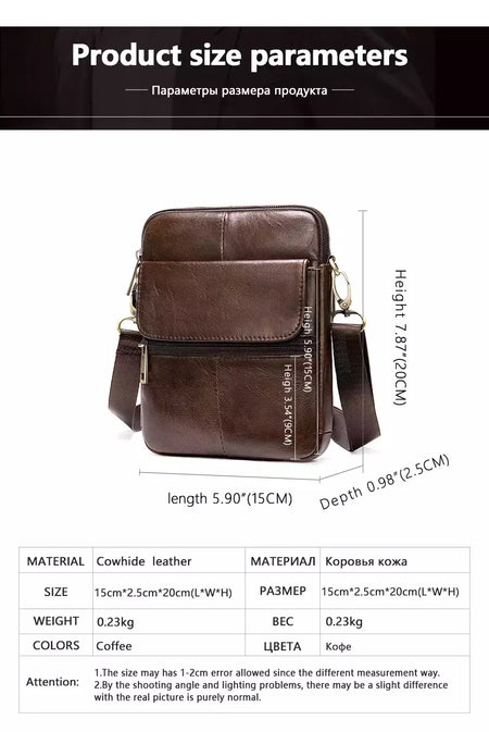 Luufan-bolsa de ombro de couro genuíno masculina, pequenos sacos mensageiro, mini bolsa tiracolo de viagem masculina, nova moda, 2020